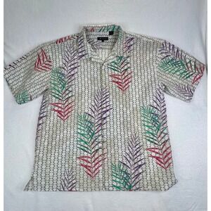 Montique 3XL‎ Tropical Palm Leaf Print Button Down Shirt Mens
